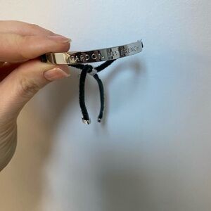 Silver Bracelet with Black Cord